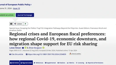 Regional crises and European fiscal preferences: how regional Covid-19, economic downturn, and migration shape support for EU risk sharing featured image
